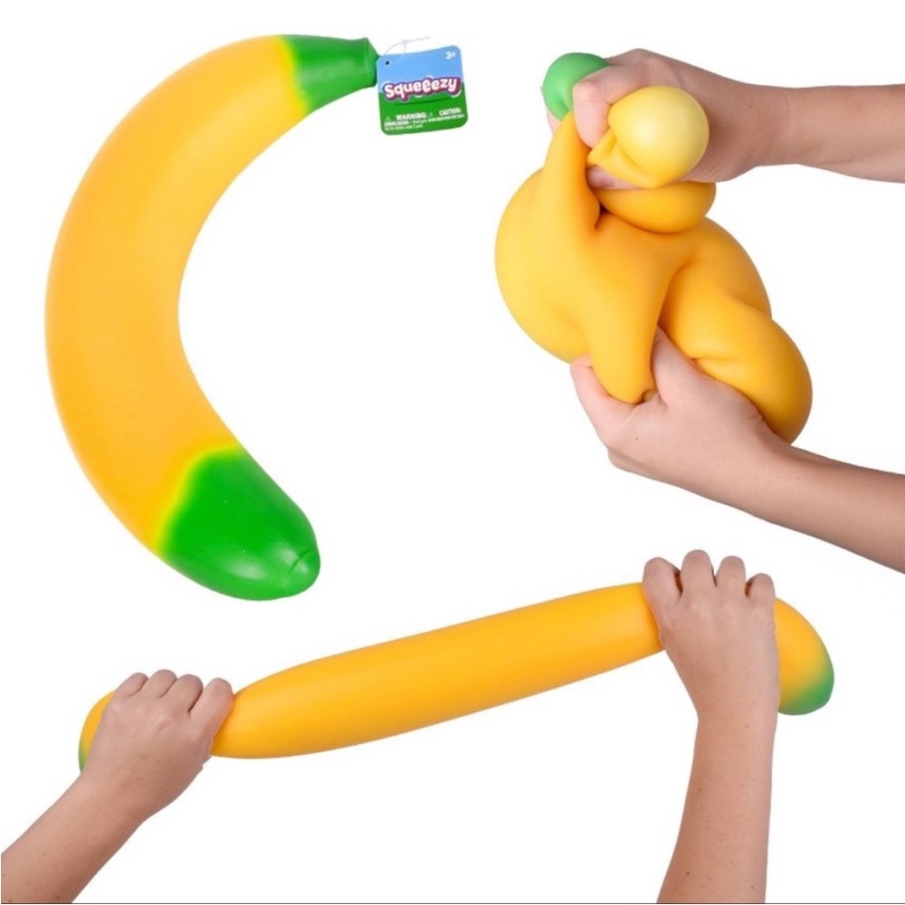 Yellow & Green Banana Squishy Stress Toy - Viral TIKTOK NWT